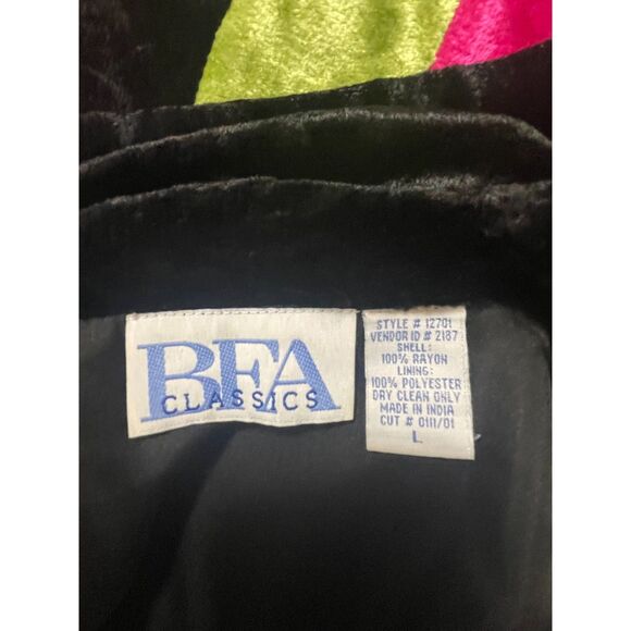 BFA Classics Velvet Patchwork Jacket L Multicolor Retro Boho Statement Sz L - Picture 4 of 8